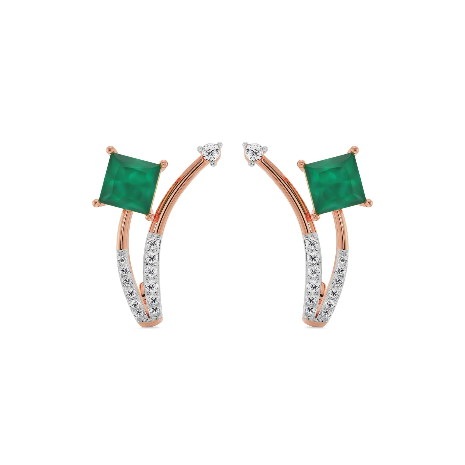 Emerald Delight Lab Grown Diamond Earrings_in-stock