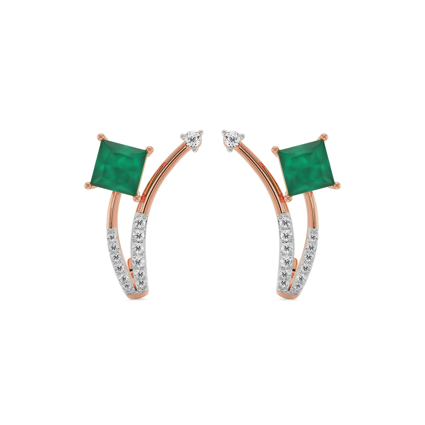 Emerald Delight Lab Grown Diamond Earrings_in-stock