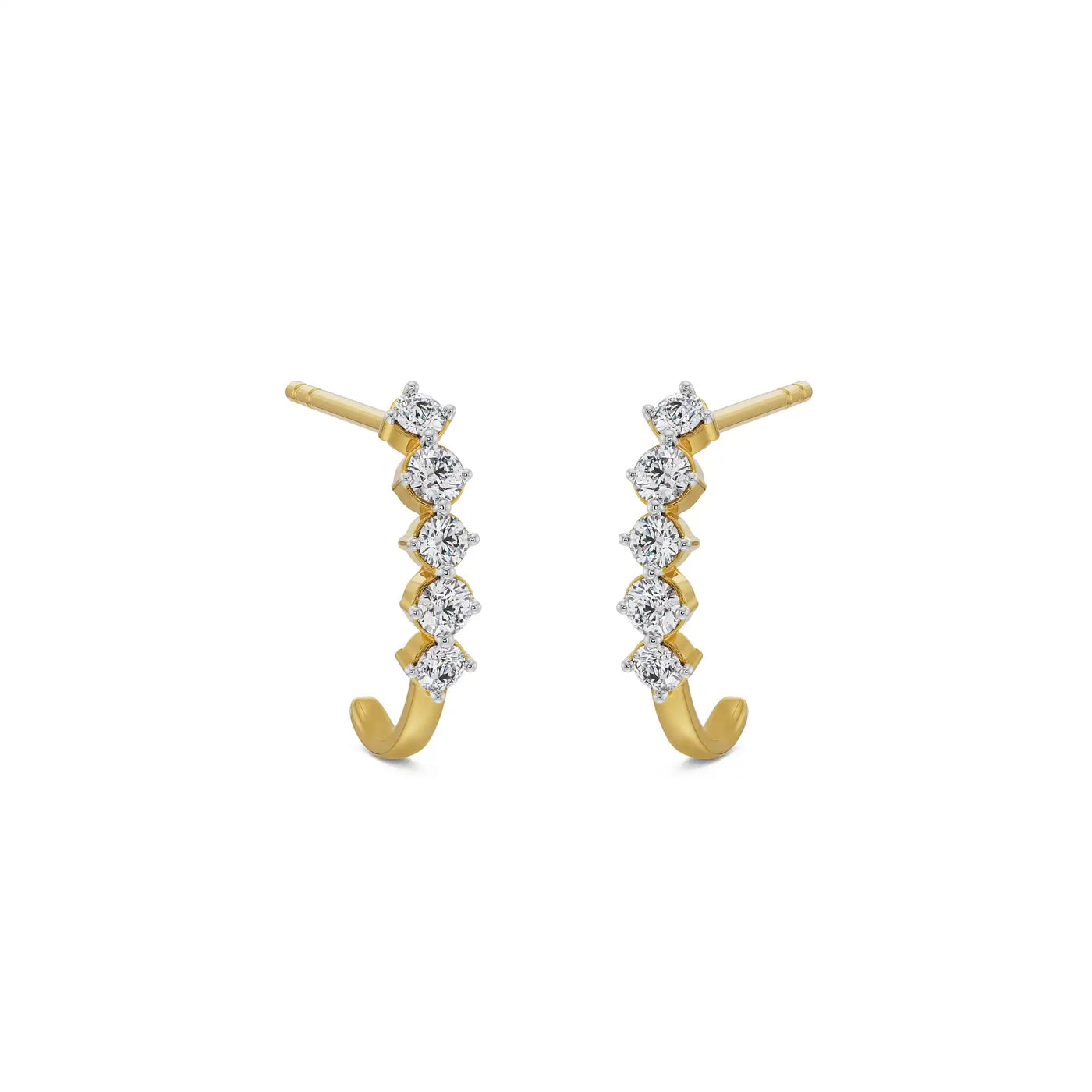 Round Lab Grown Diamond Quintet Earrings