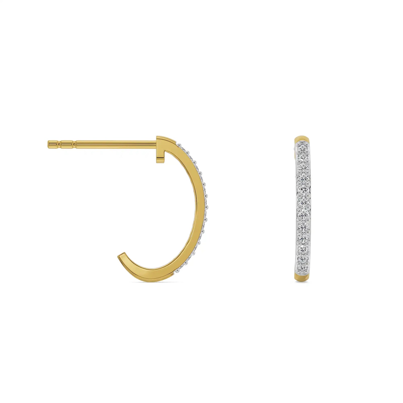 Semi Round Diamond Hoops Prospective view