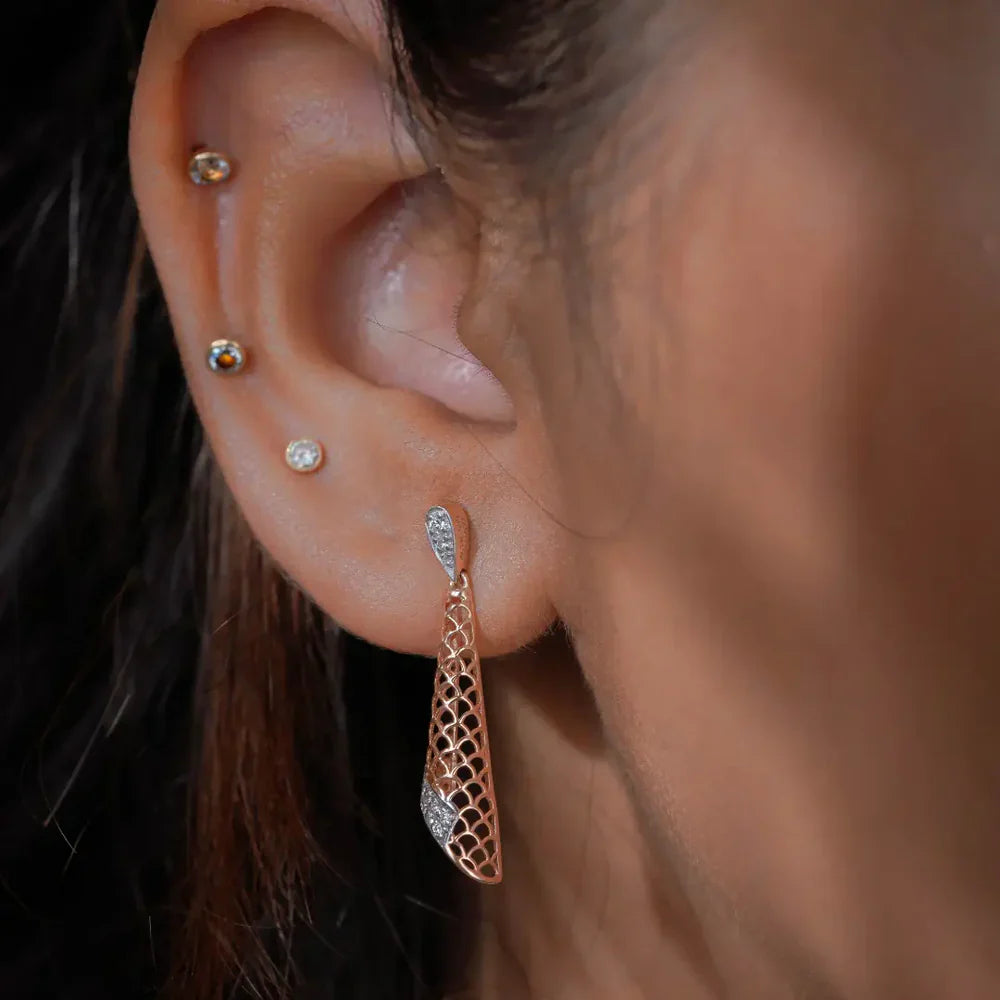 Lab-Grown Opulent Diamond Drop Earrings 9KT