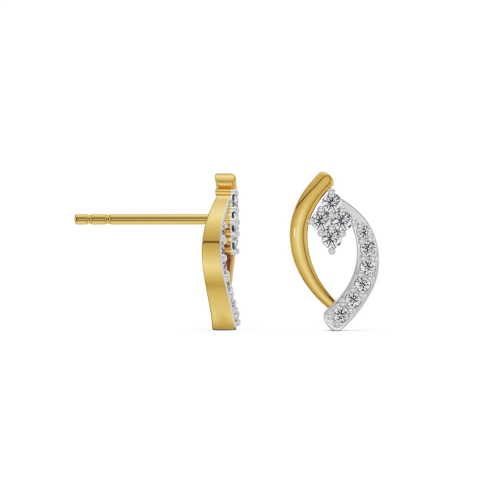 Leaf Symphony Diamond Studs Prospective View