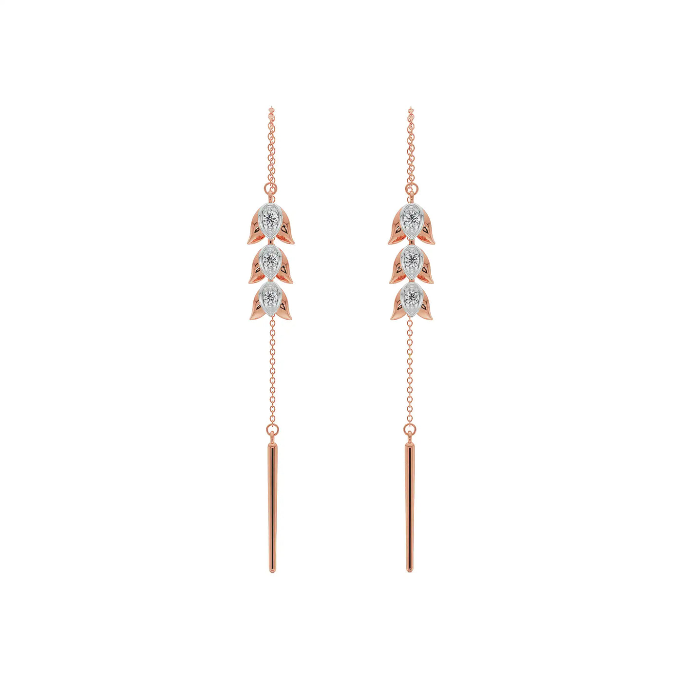 Floral Splendor Lab Grown Diamond Earrings 9KT