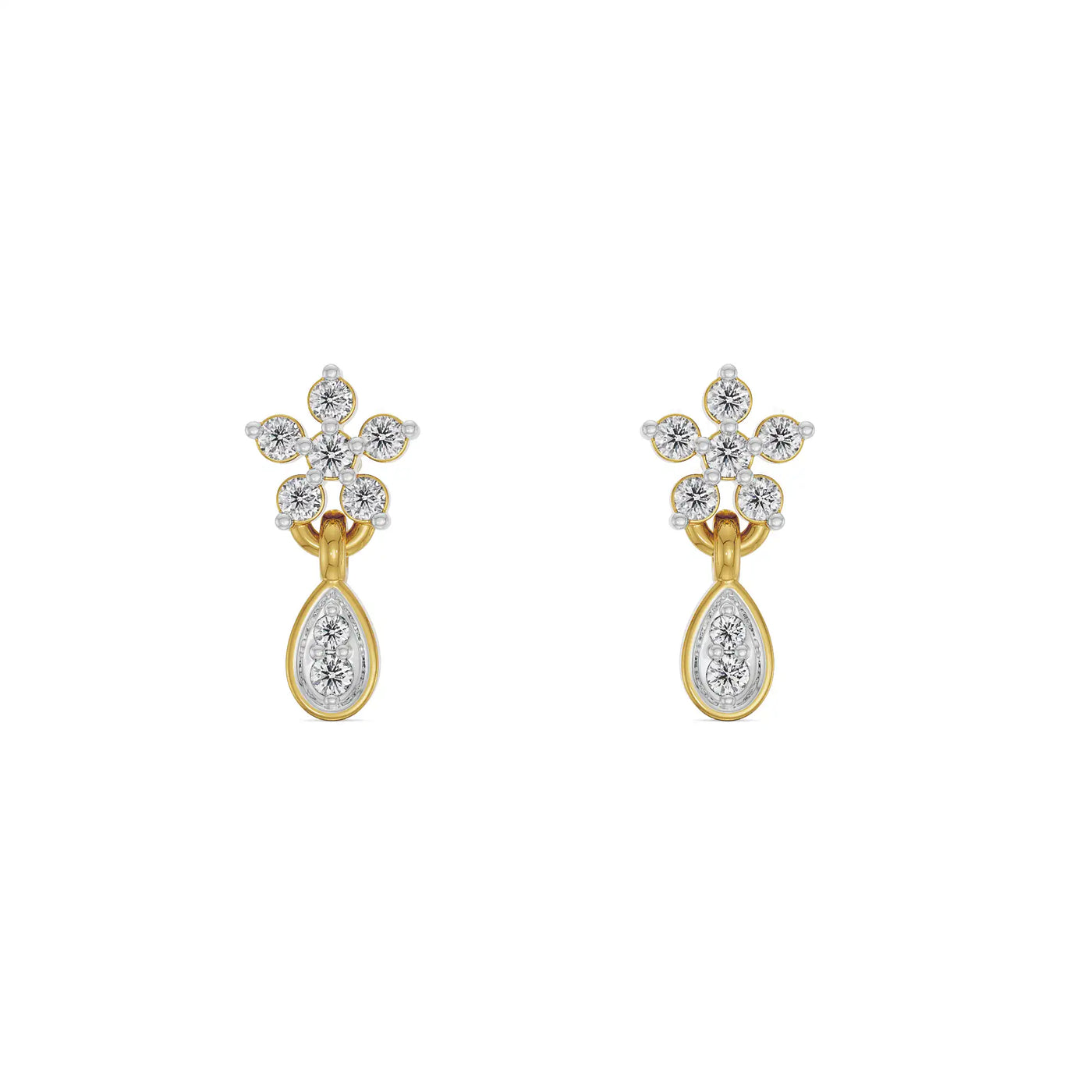Viez Floral Lab Grown Diamond Earrings