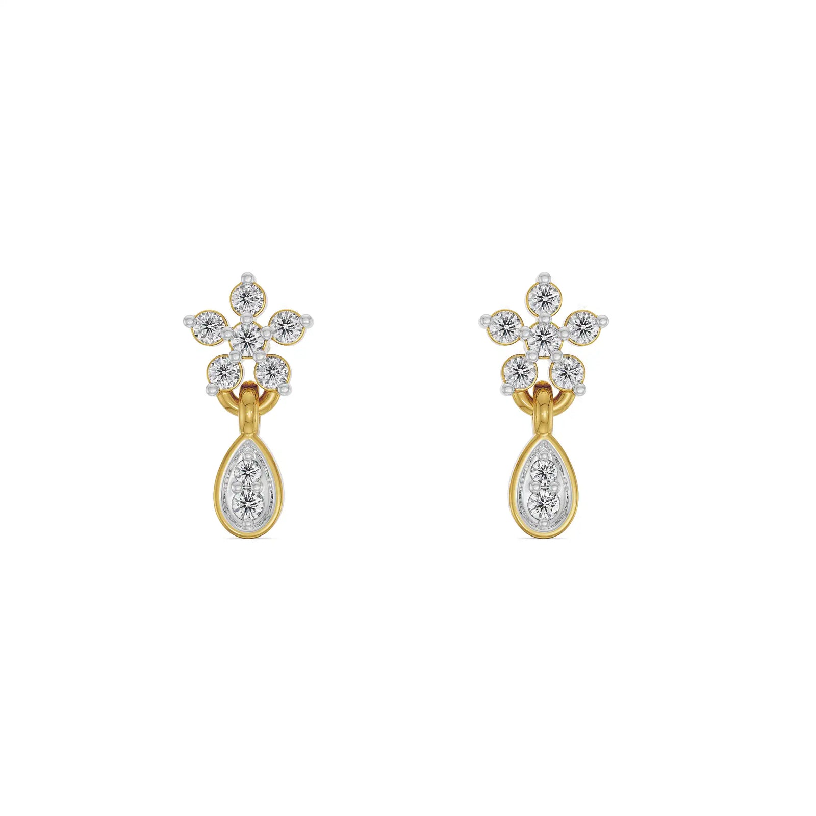 Viez Floral Lab Grown Diamond Earrings_in-stock