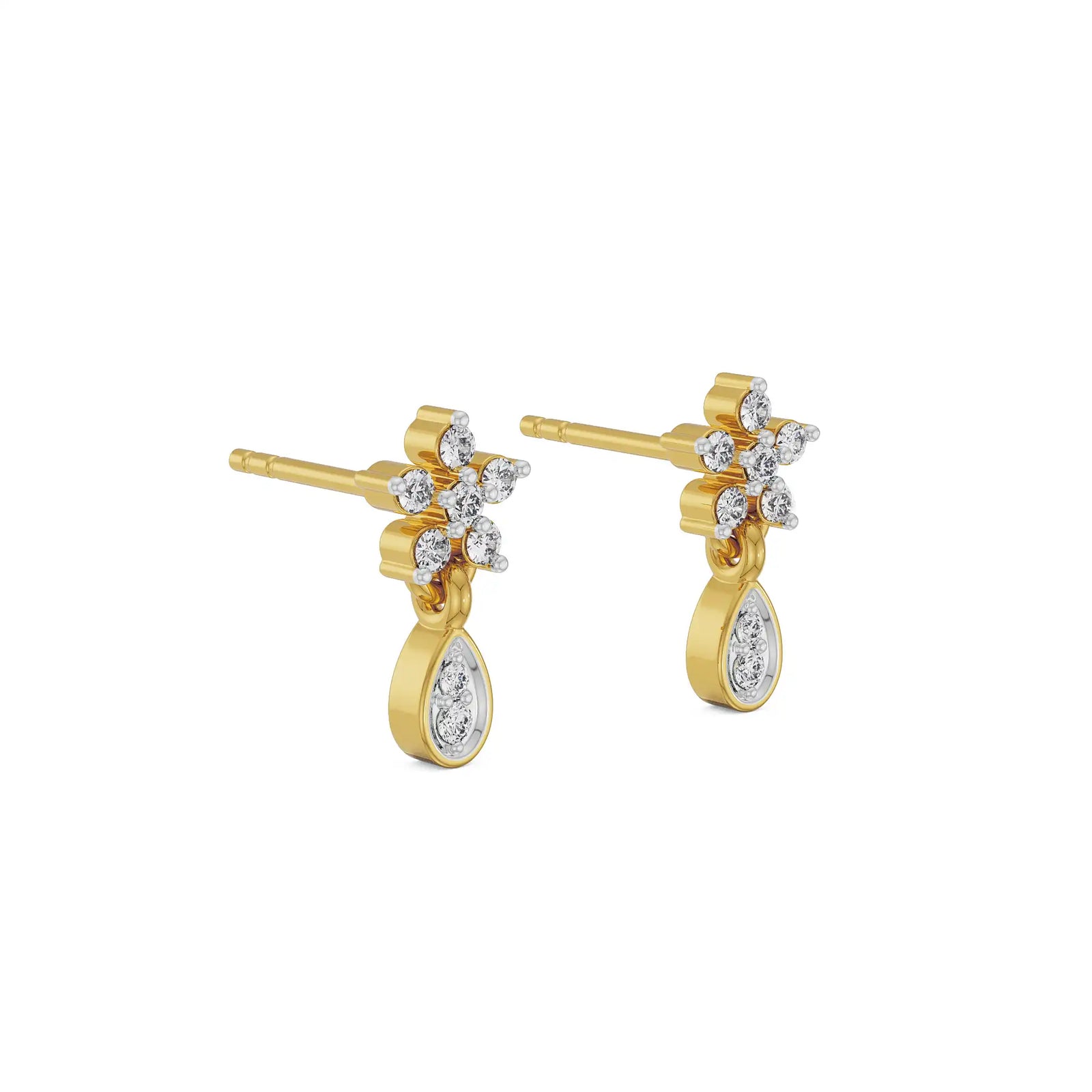 Viez Floral Diamond Earrings Side View