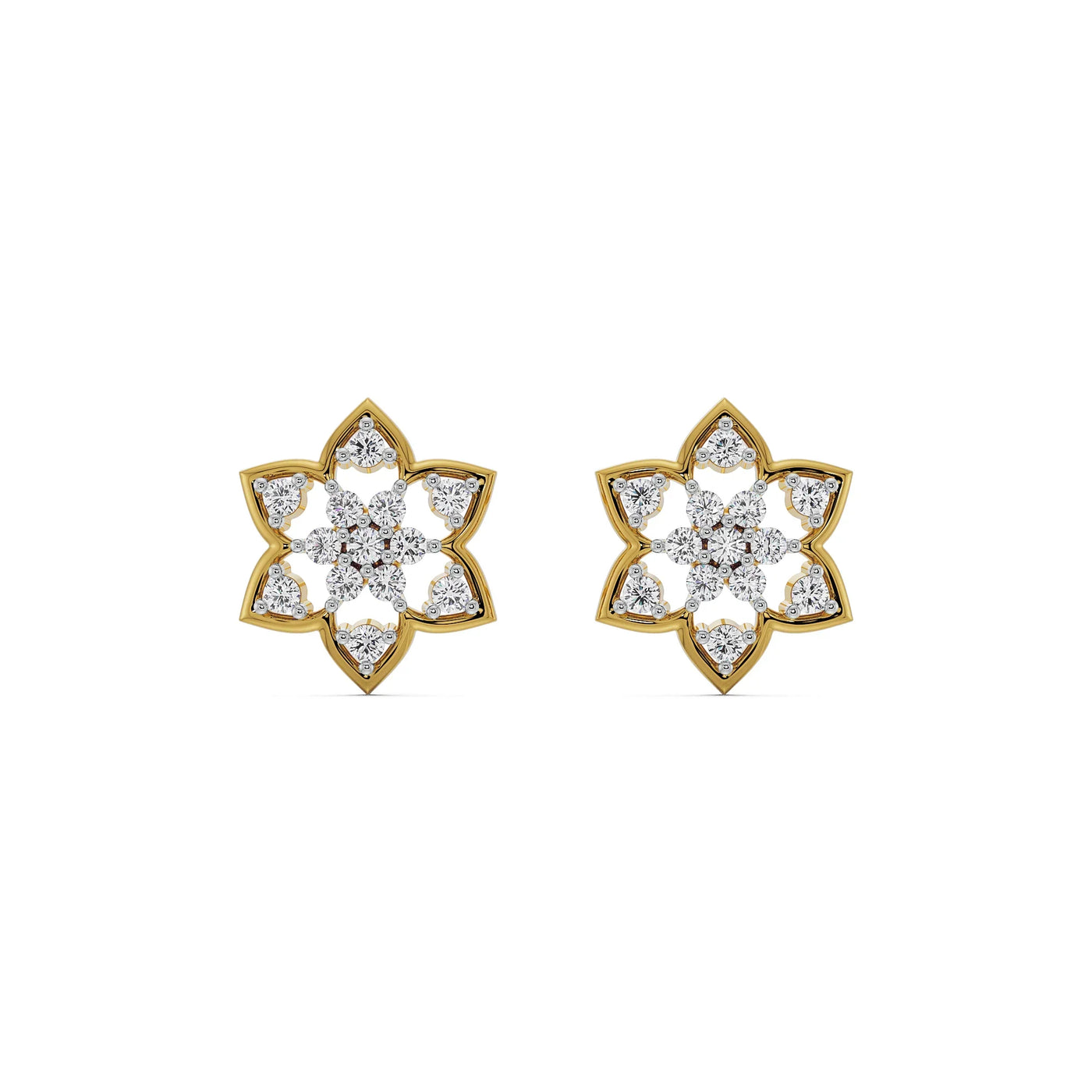 Floral Finesse Lab Grown Diamond Studs 9KT