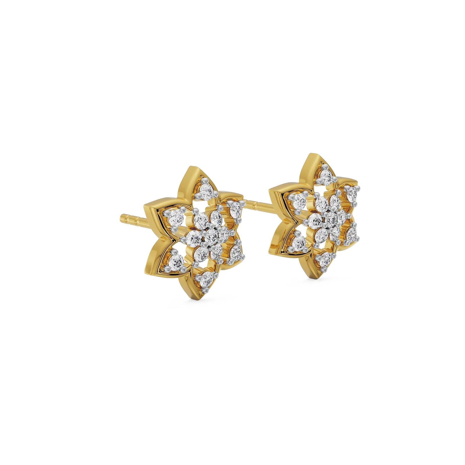 Floral Finesse Lab Grown Diamond Studs_in-stock