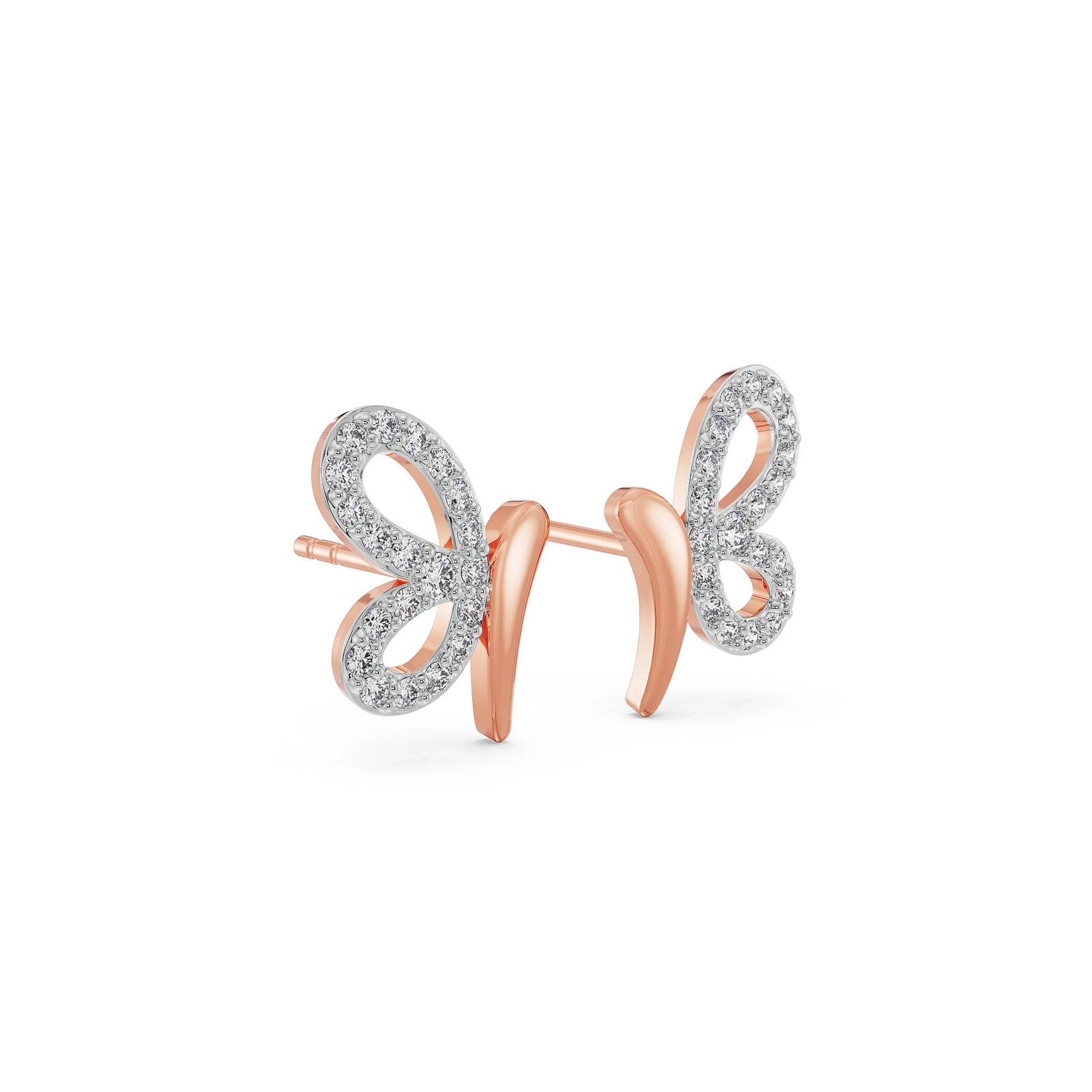 Fluttering Flair Diamond Earrings Side View