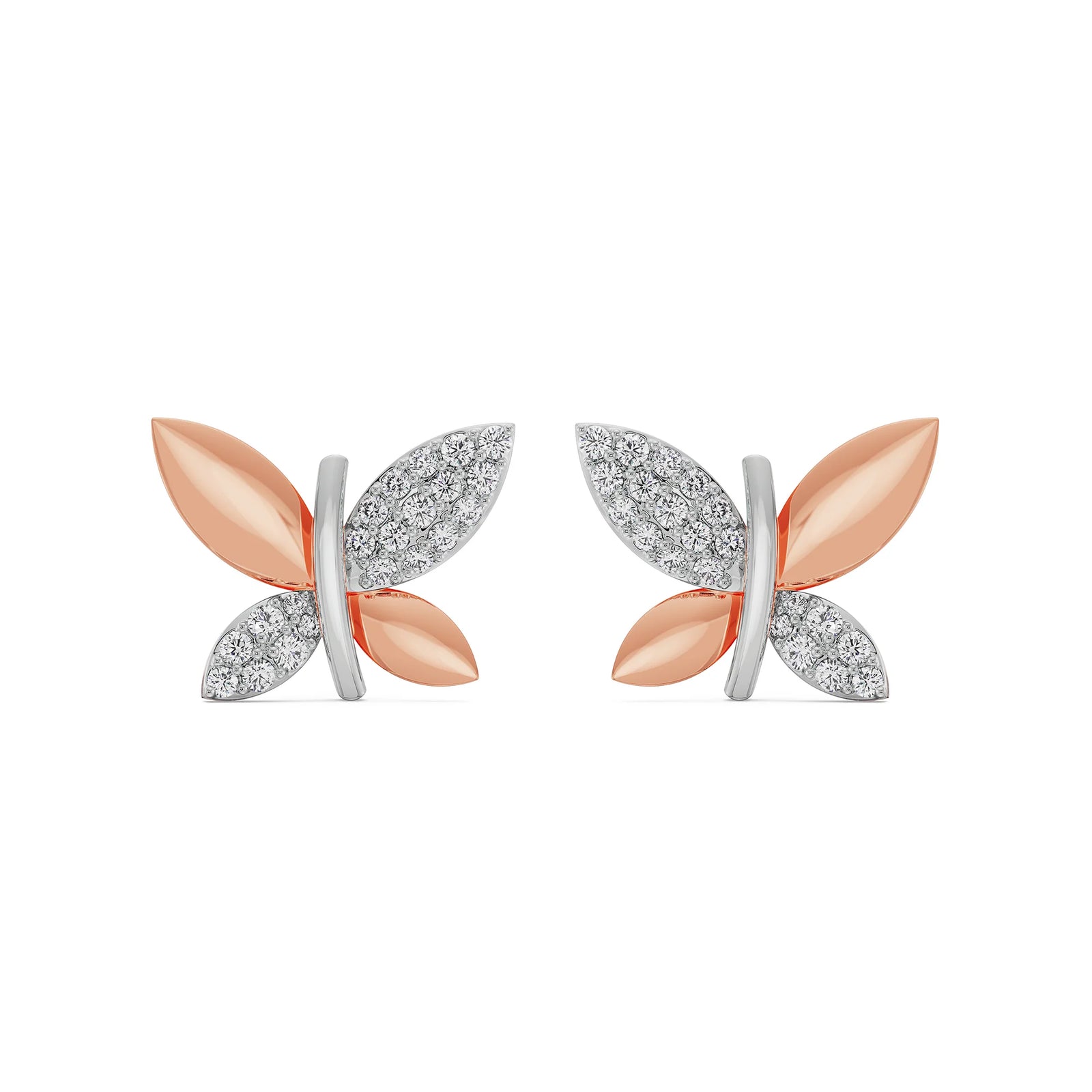 Symmetry Solitaire Diamond Earrings Front View