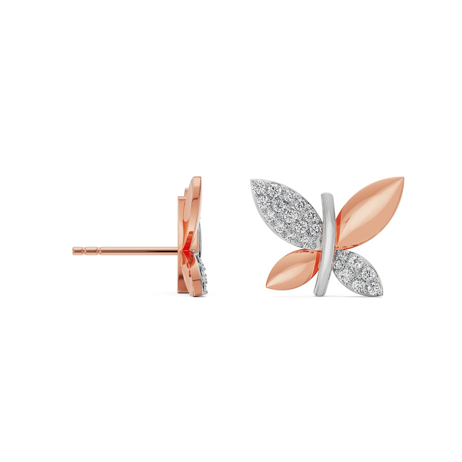 Symmetry Solitaire Diamond Earrings Prospective View