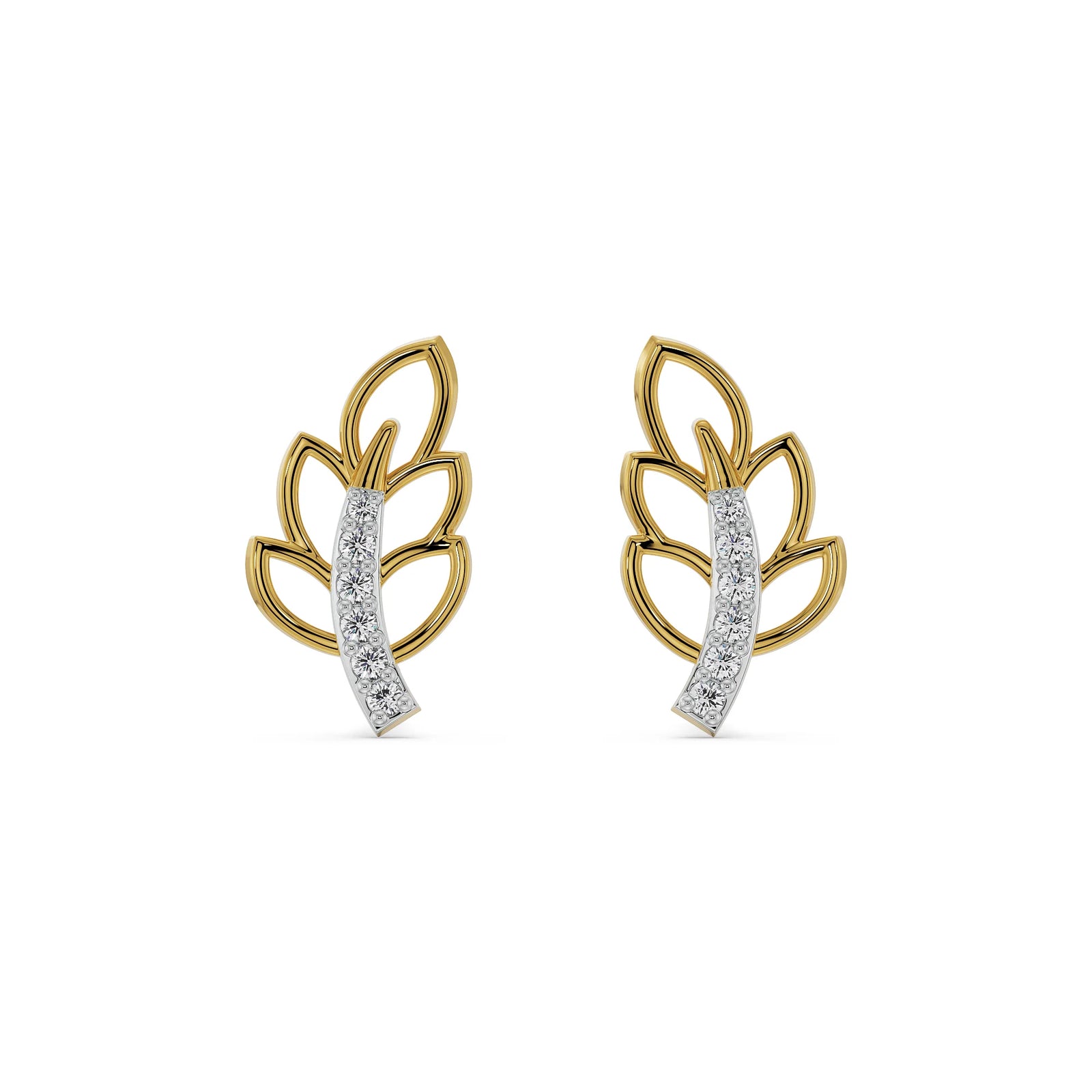 Petal Swag Diamond Earrings Front view