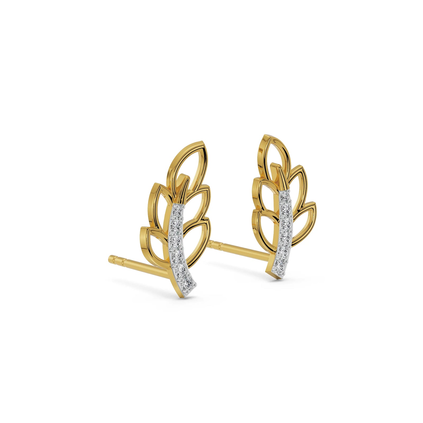 Petal Swag Diamond Earrings Side View