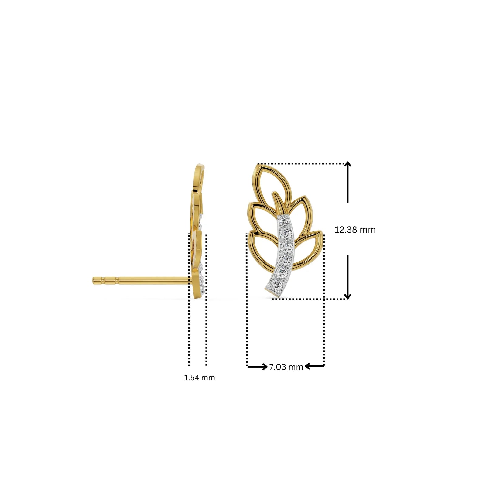 Petal Swag Lab Grown Diamond Earrings 9KT