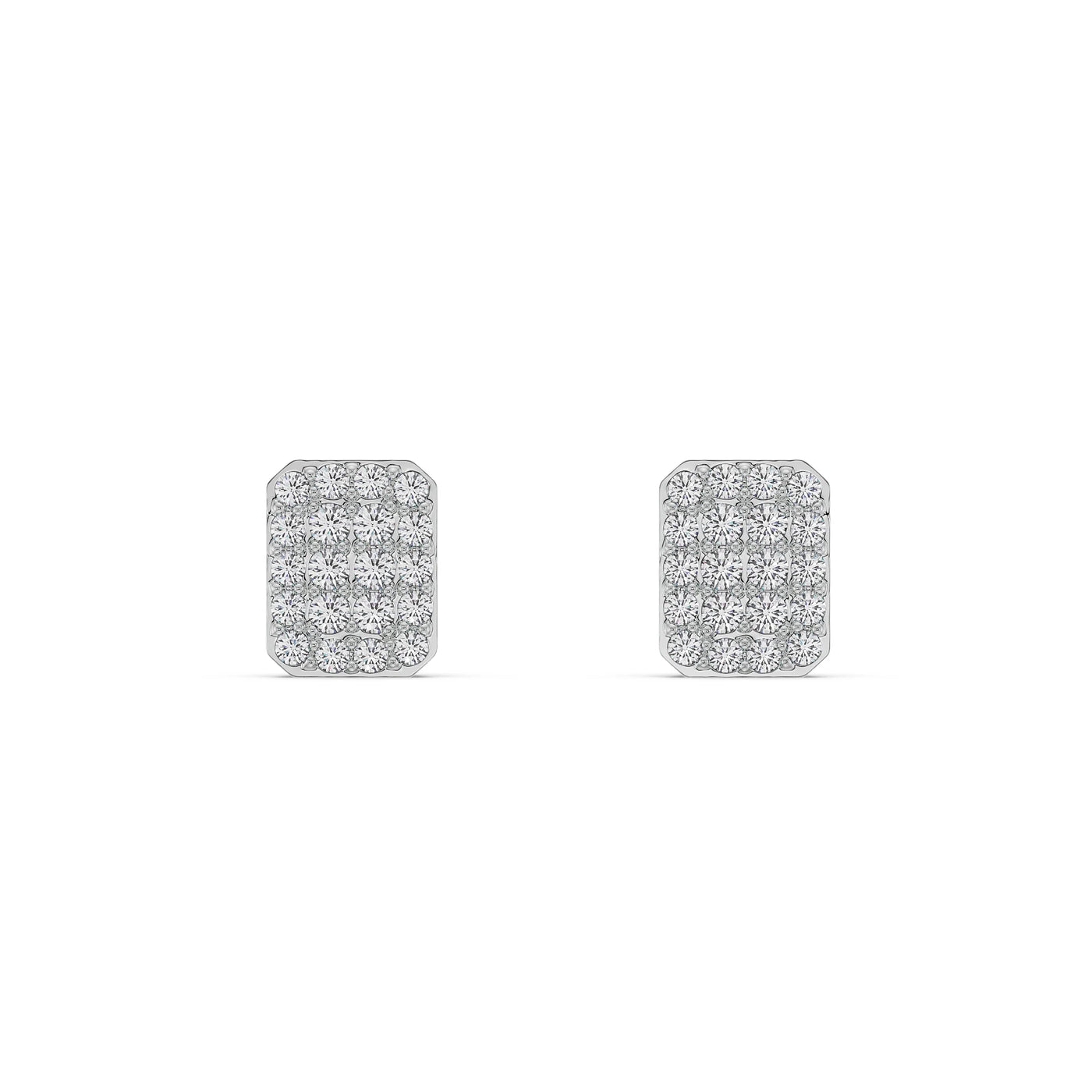 Glamorous Lab Grown Diamond Cluster Earrings 9KT
