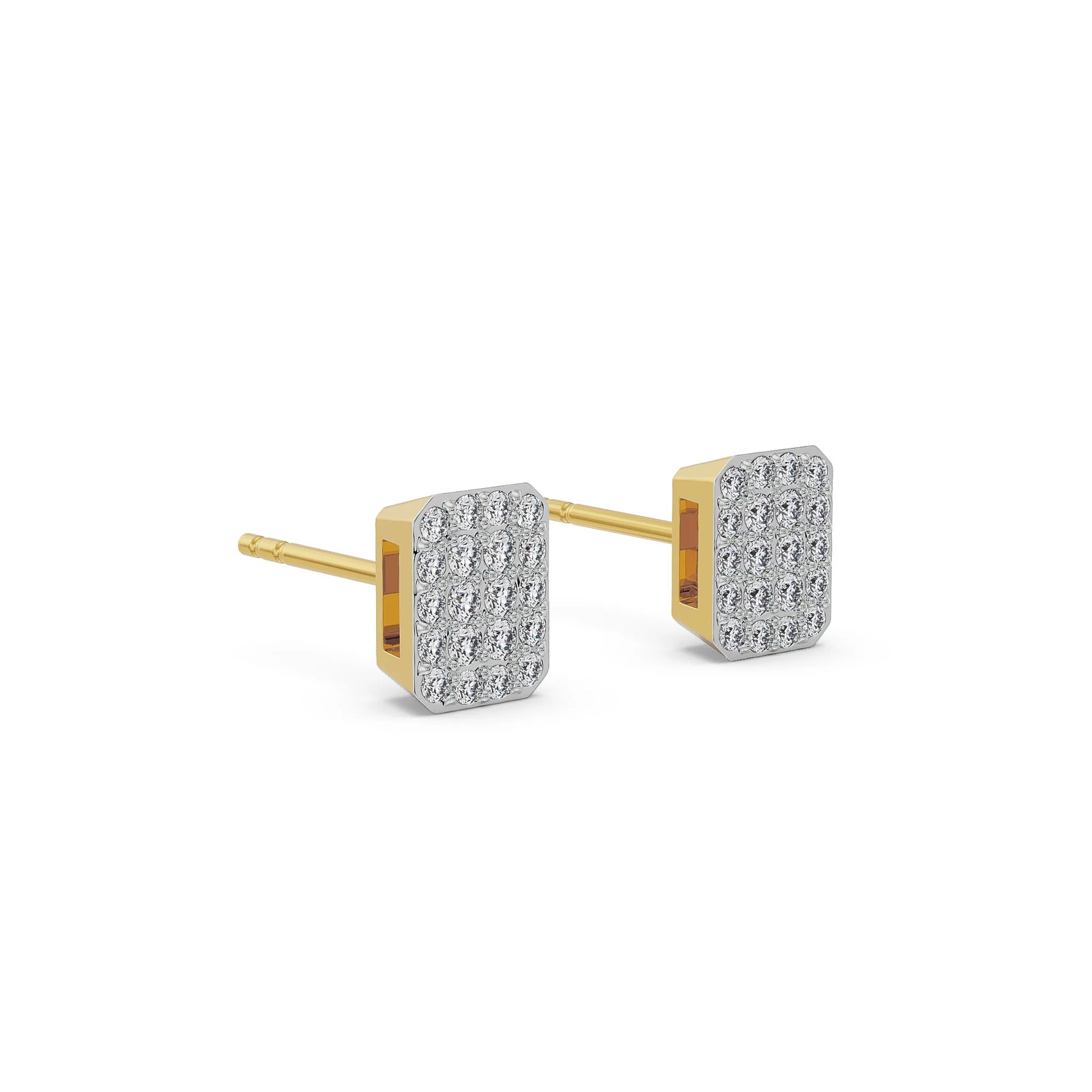 Glamorous Diamond Cluster Earrings Side View