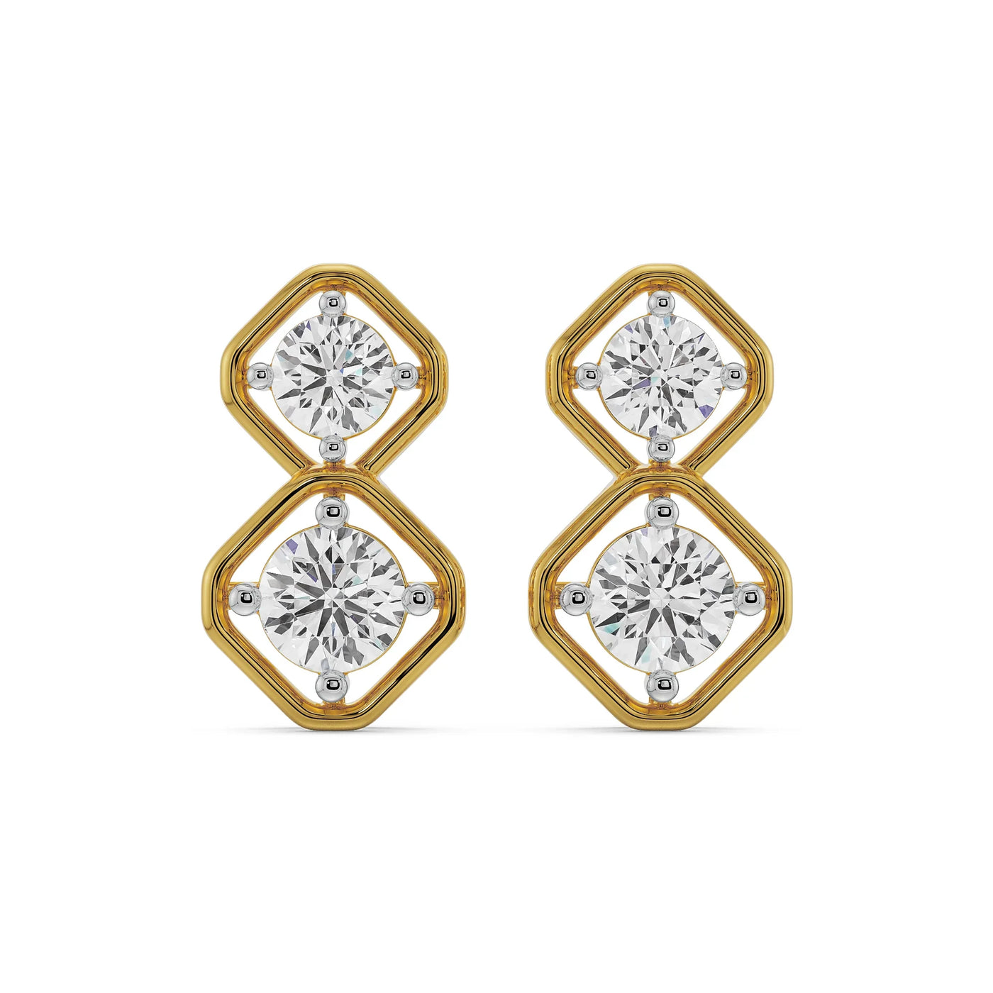 Interwined Lab Grown Diamond Encrusted Drops 9KT