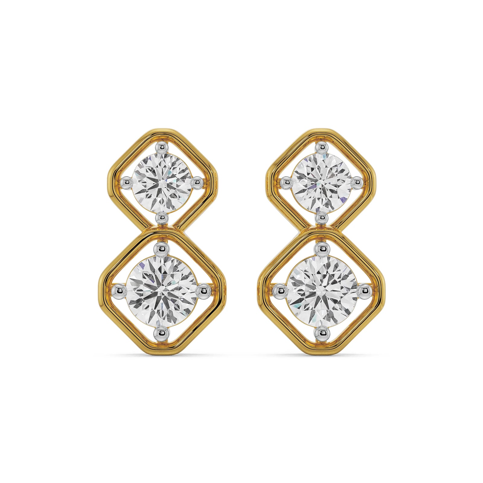 Interwined Diamond Encrusted Drops Front View