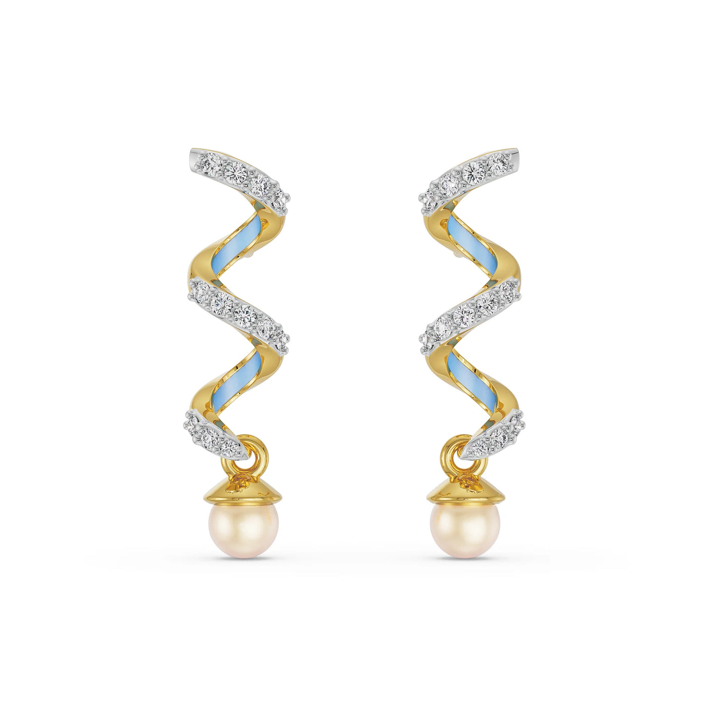 Pearl Teardrop Diamond Earrings_in_stock
