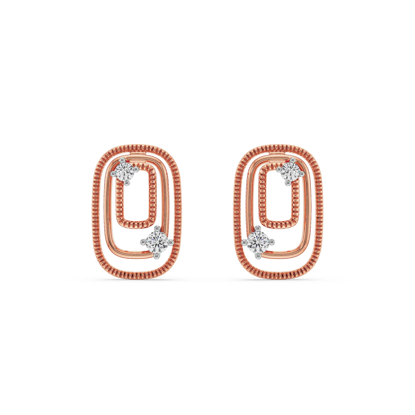Geometrical Loop Lab Grown Diamond Studs
