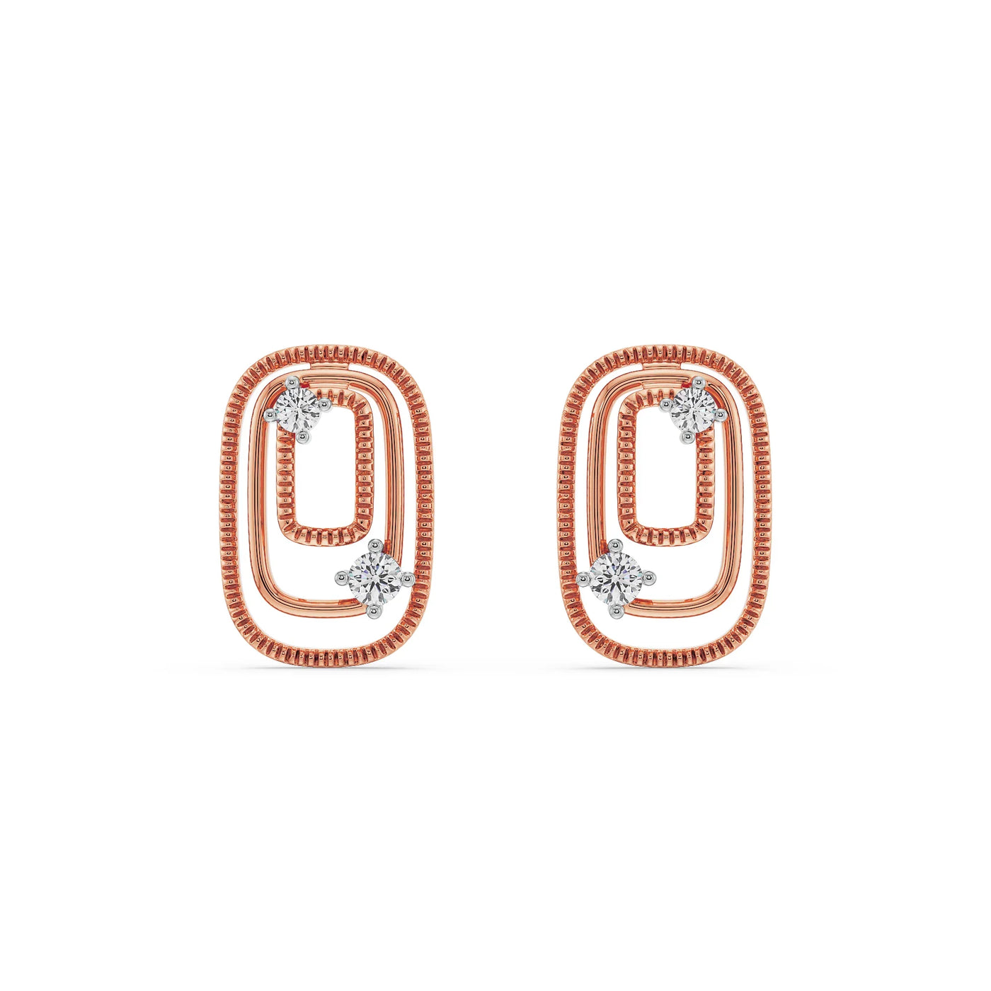 Geometrical Loop Lab Grown Diamond Studs 9KT