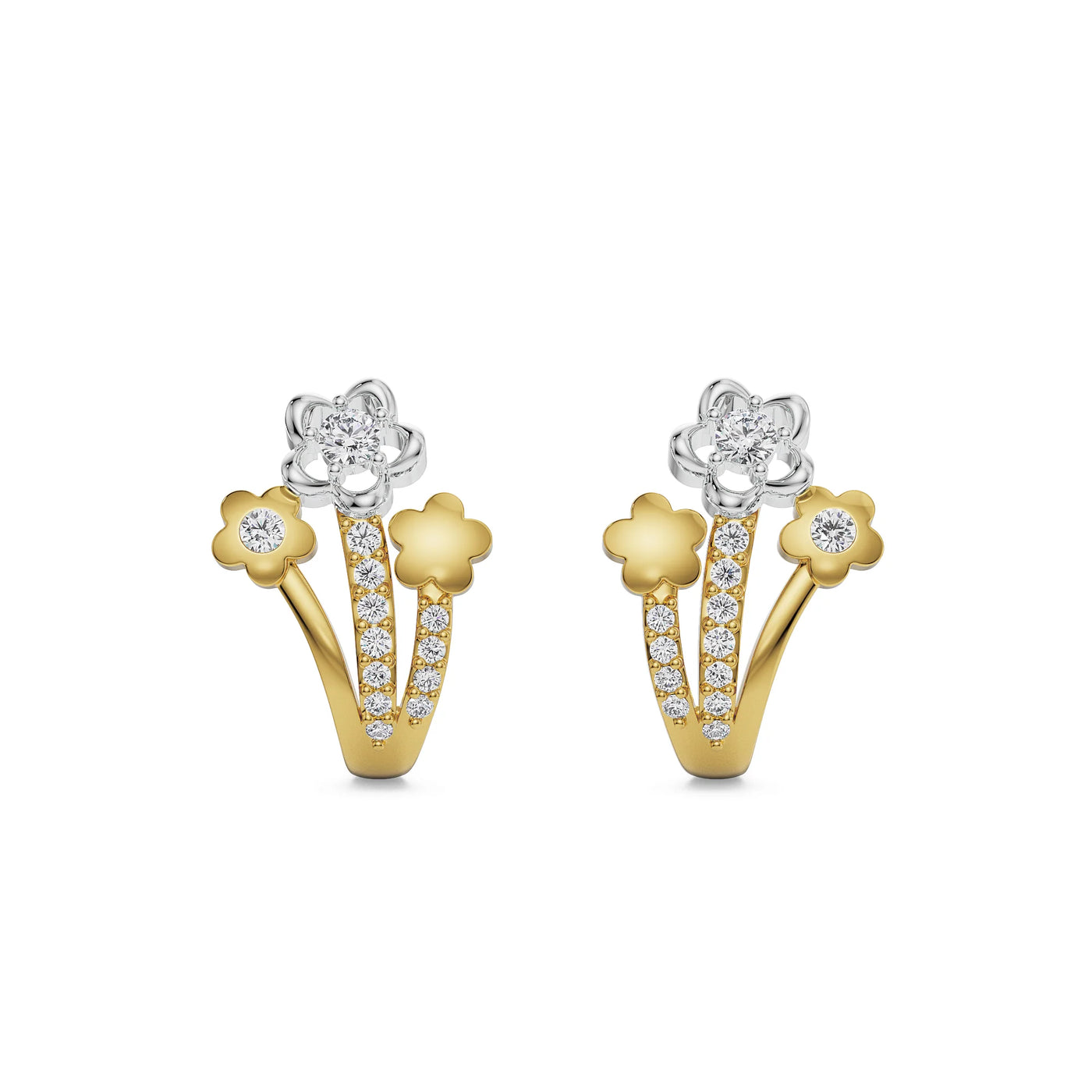 Floral Bloom Lab Grown Diamond Studs