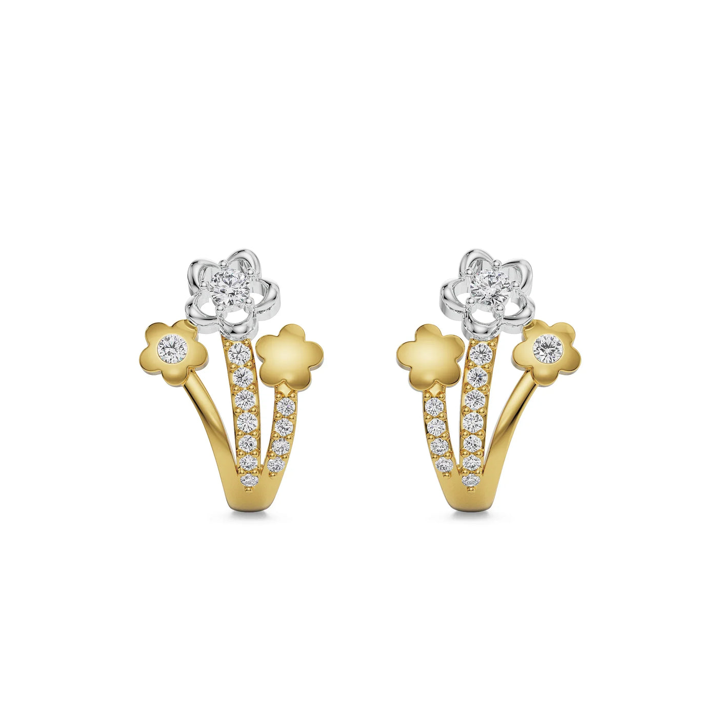Floral Bloom Lab Grown Diamond Studs 9KT
