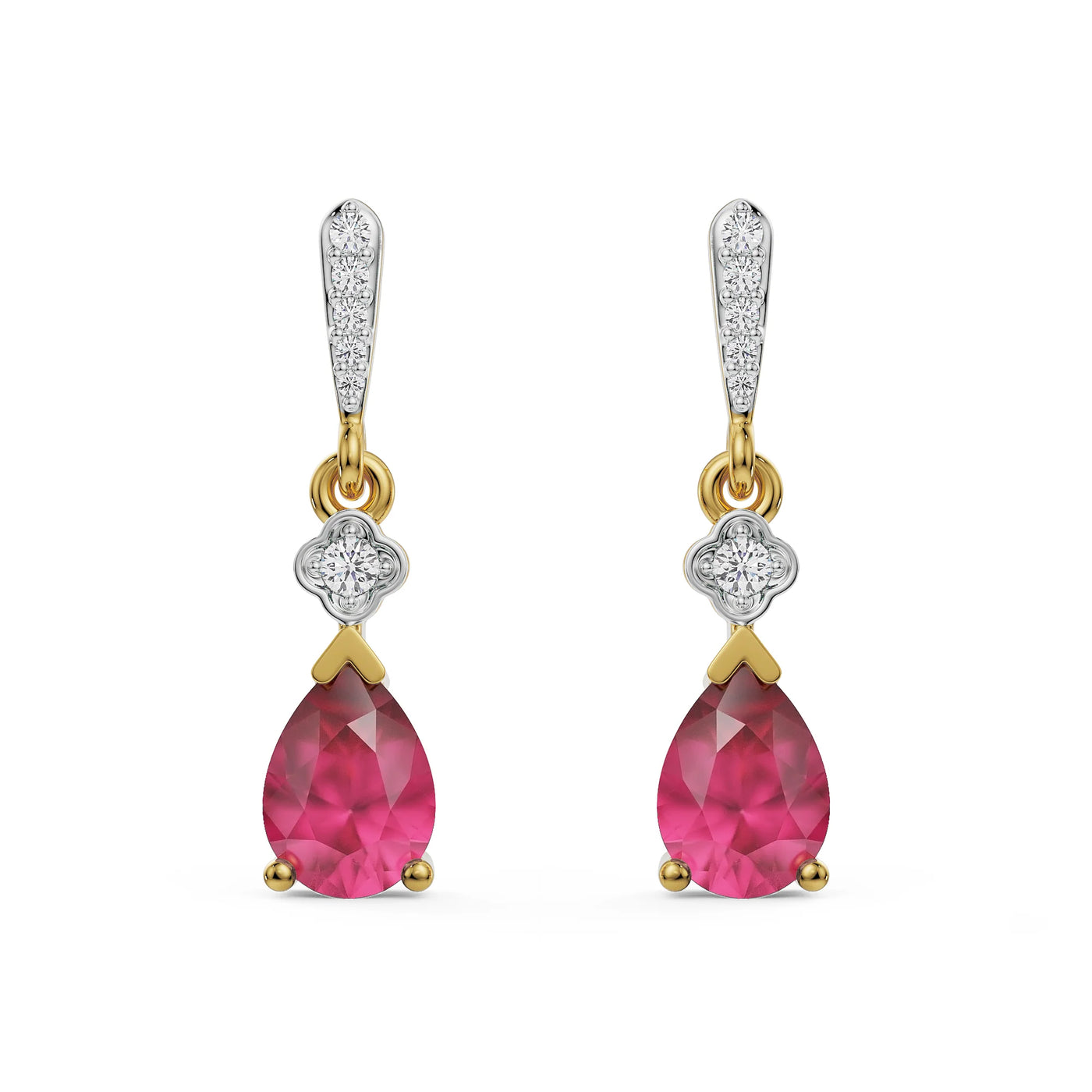 Ruby Drop Lab Grown Diamond Earrings