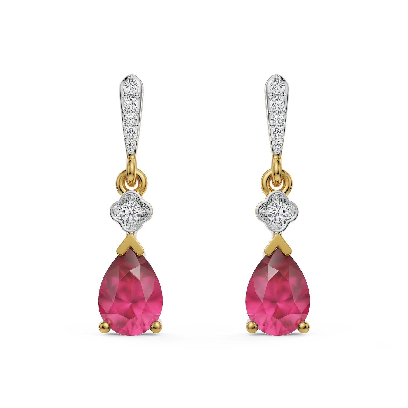 Ruby Drop Lab Grown Diamond Earrings_in-stock