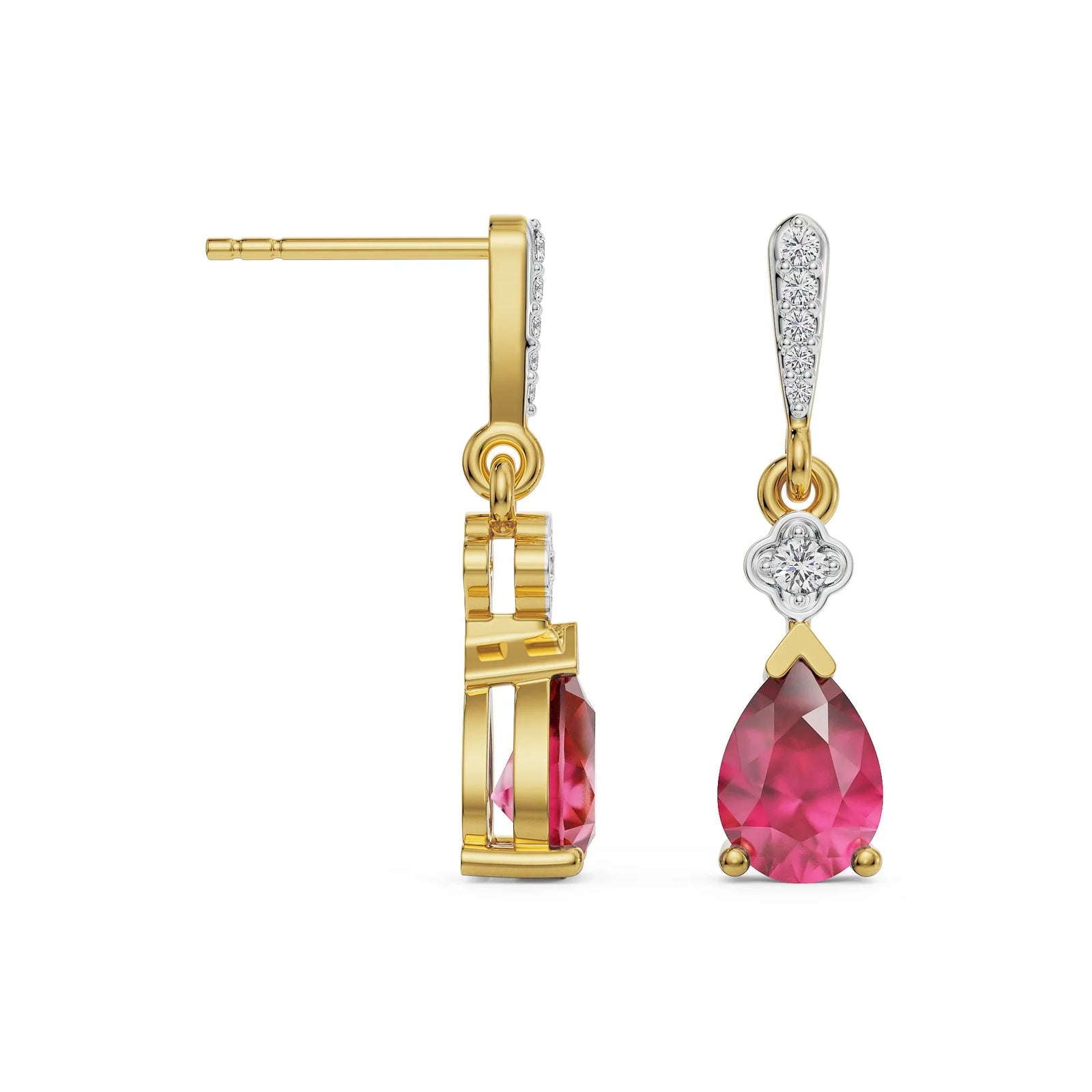 Ruby Drop Lab Grown Diamond Earrings_in-stock