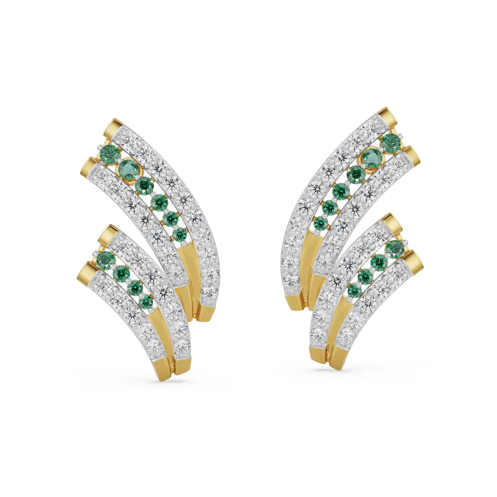 Tina Shimmering Diamond Earrings Front View