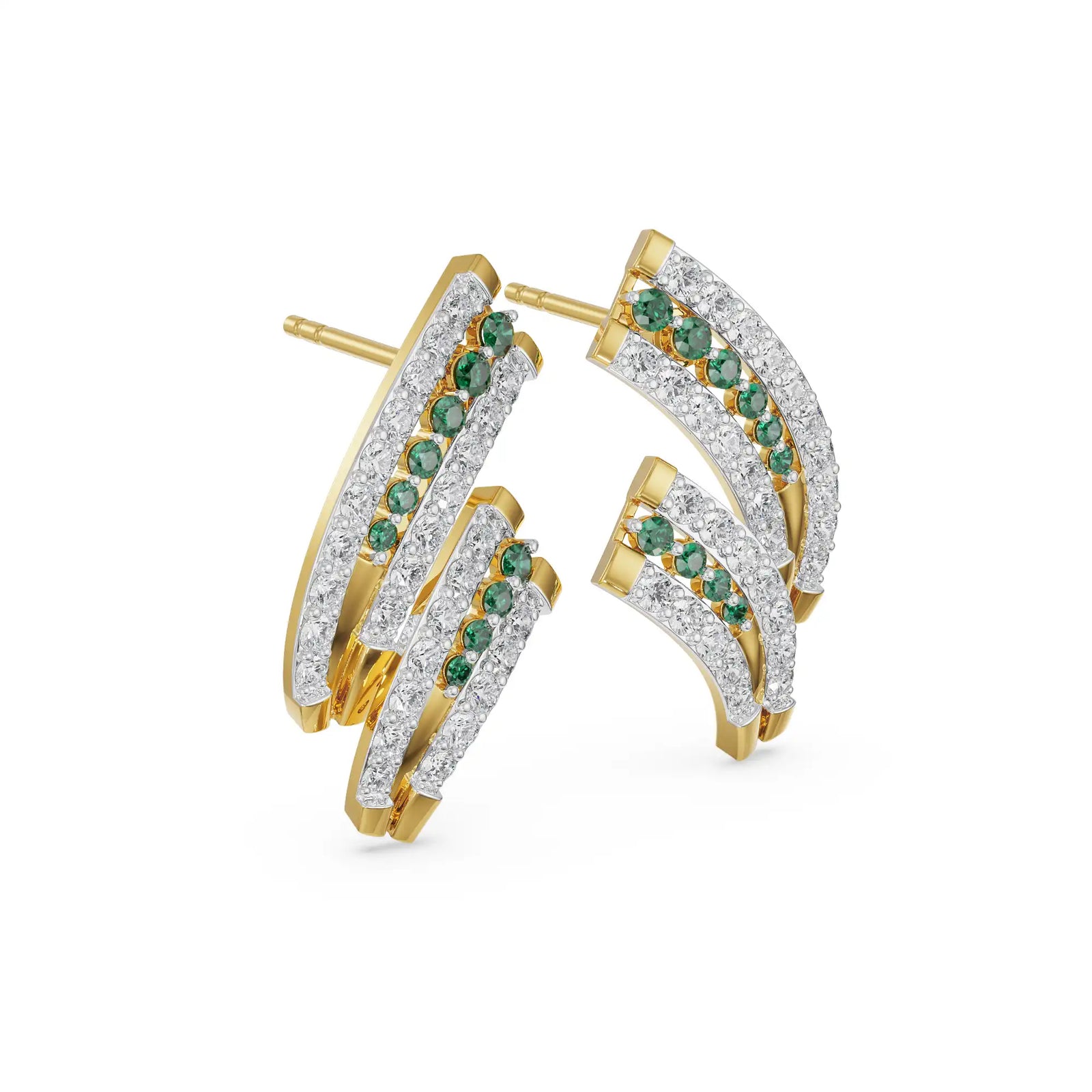 Tina Shimmering Diamond Earrings Side view