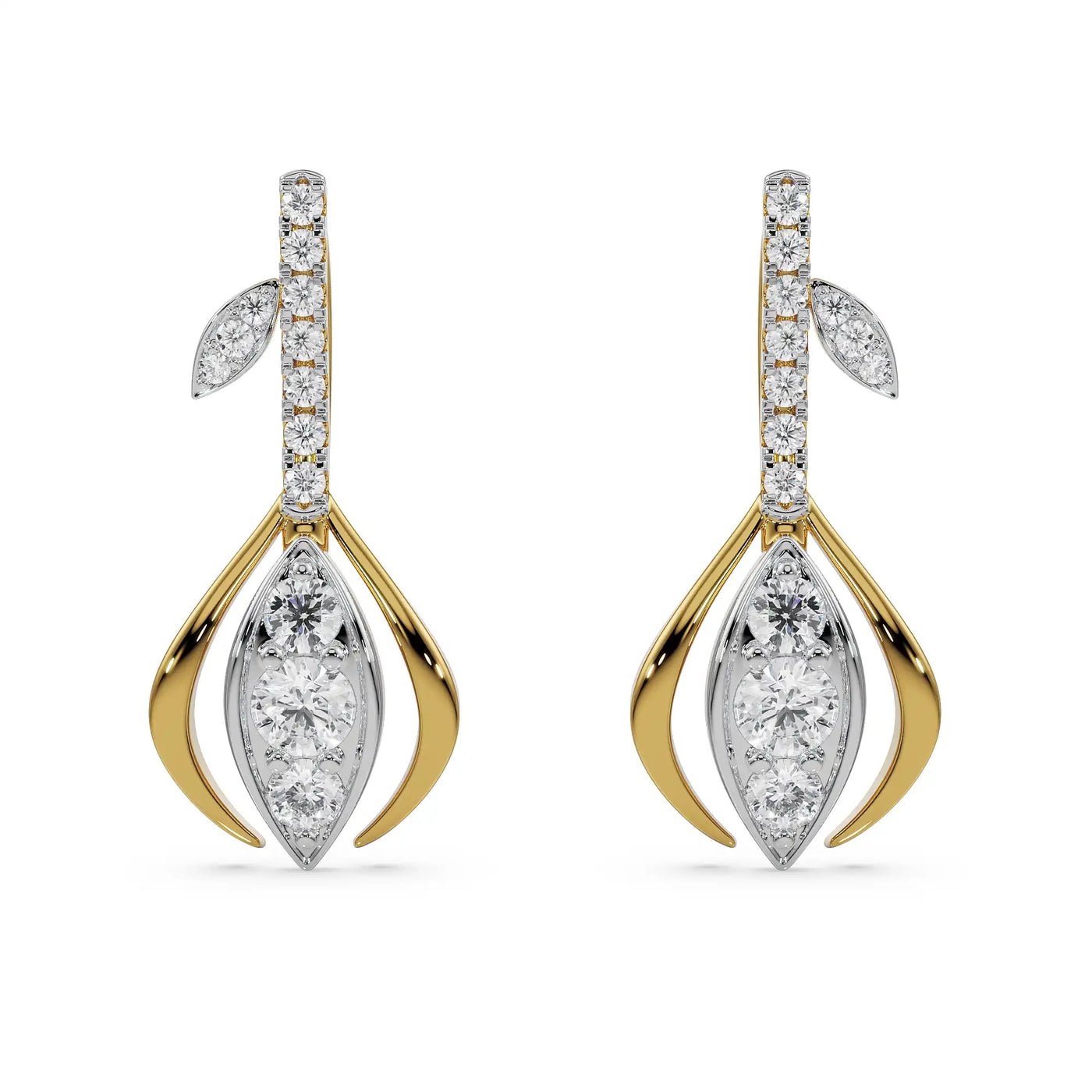Glittering Gemstone Lab Grown Diamond Drop Earring