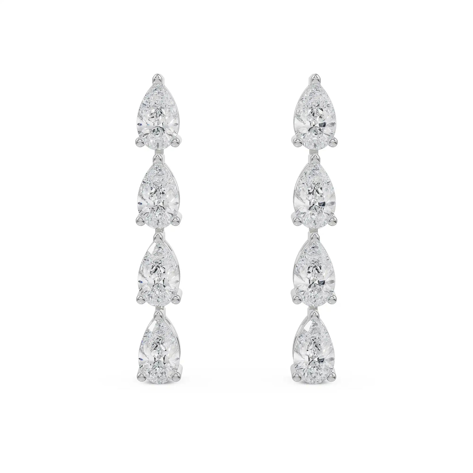 Quad pear diamond drop Front view