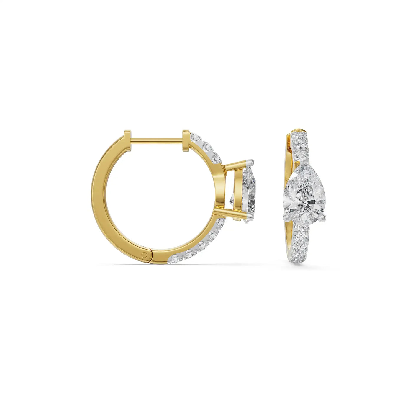 Circle Pear Lab Grown Diamond Hoops