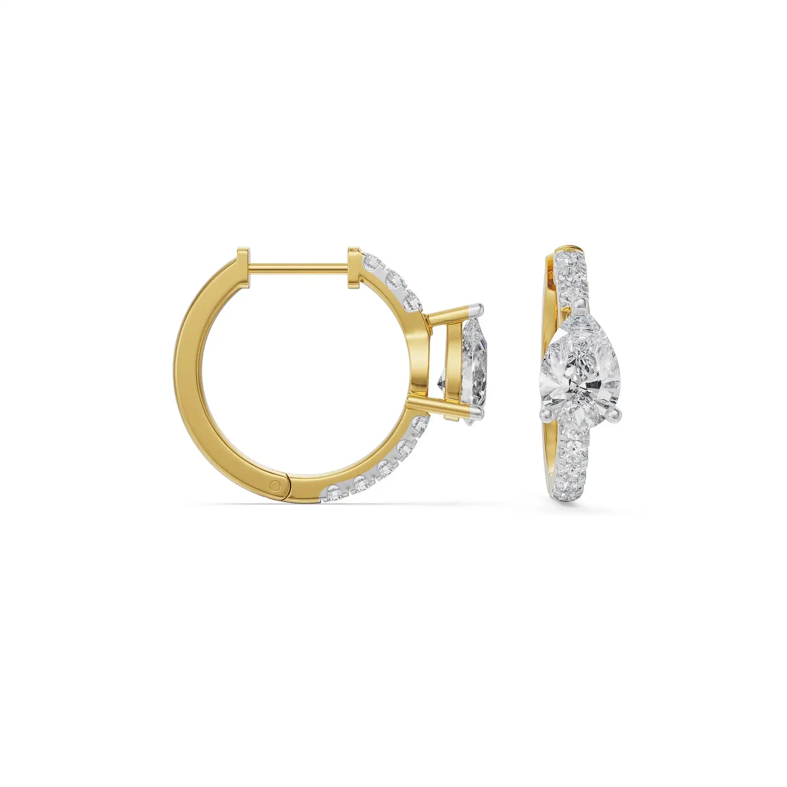 Circle Pear Hoops Prospective View