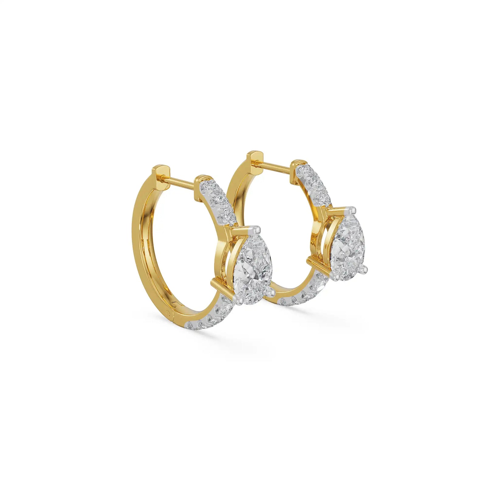 Circle Pear Lab Grown Diamond Hoops_in-stock