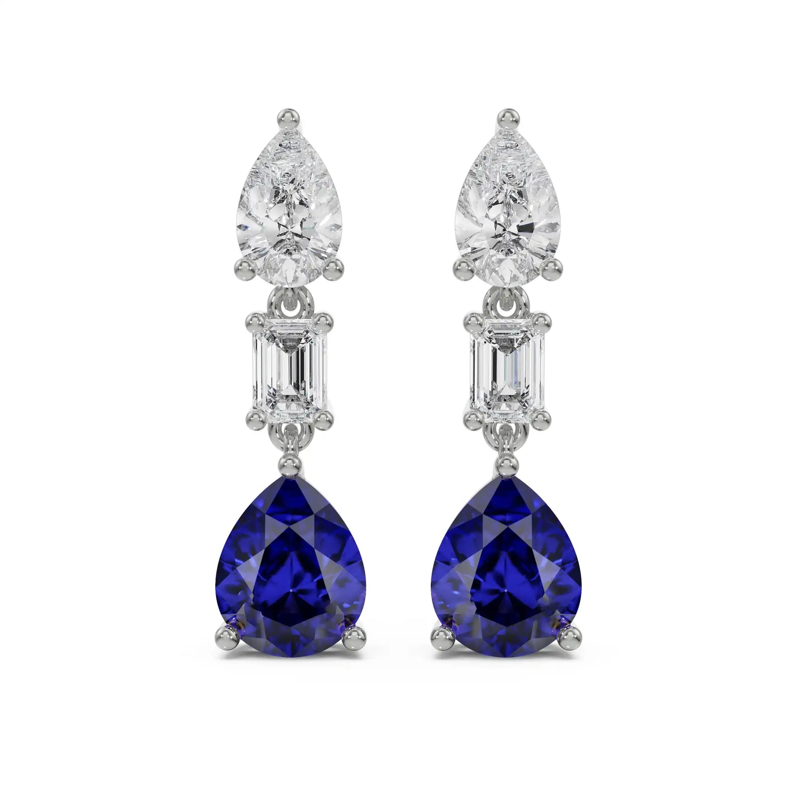 Radiant Gemstone Earrings Front View