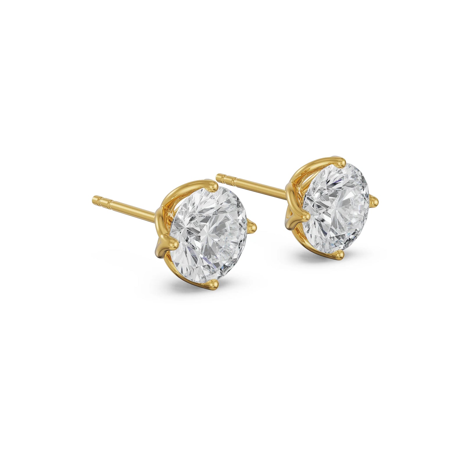 1 CT Timeless Solitaire Studs Side View