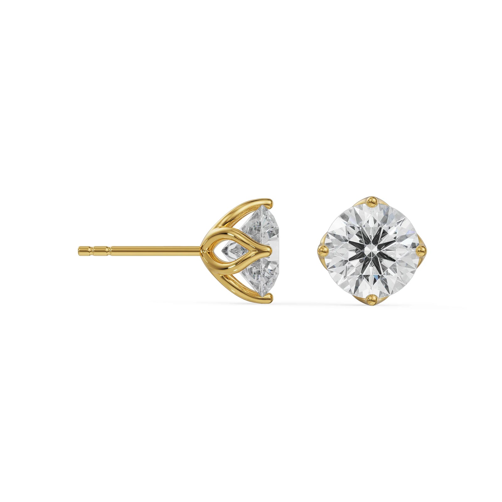 1 CT Timeless Solitaire Studs Prospective View