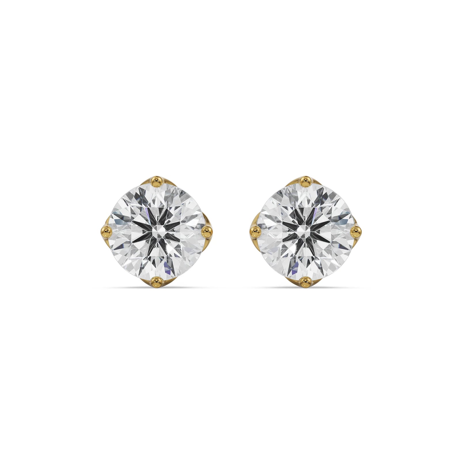 2 CT Timeless Solitaire Studs Front View