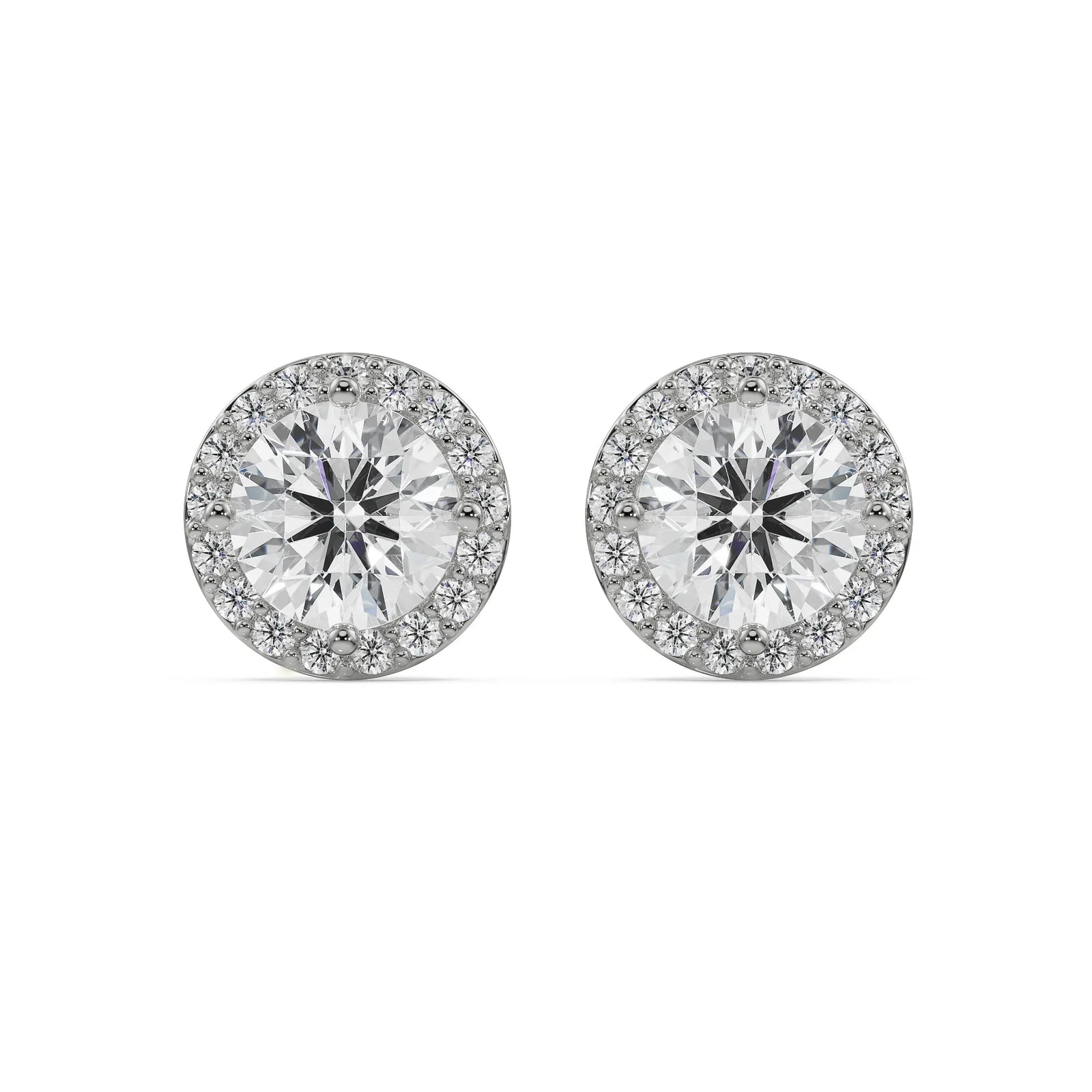 1 CT Halo Lab Grown Diamond Solitaire Studs_in-stock