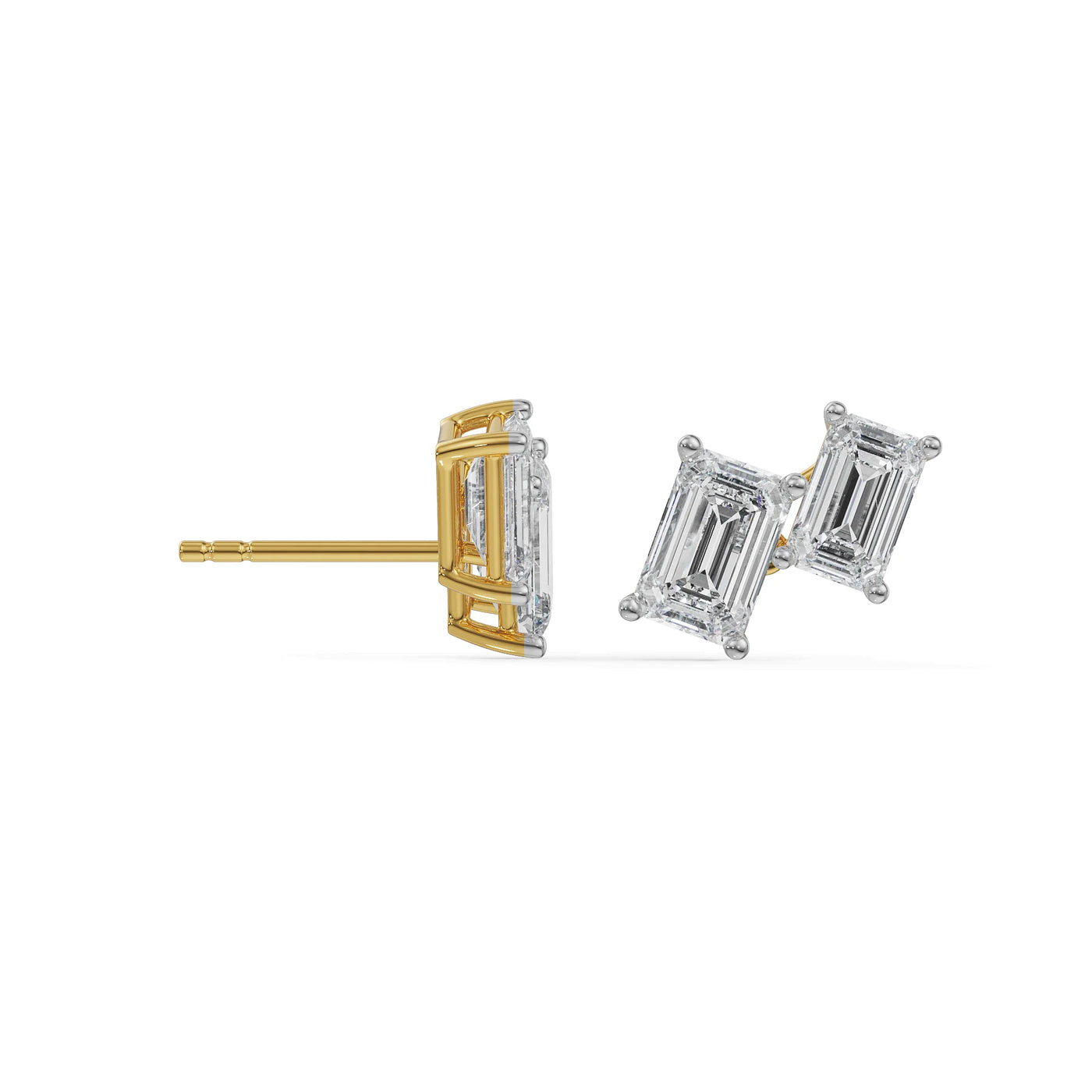 Duo Emerald Lab Grown Diamond Studs