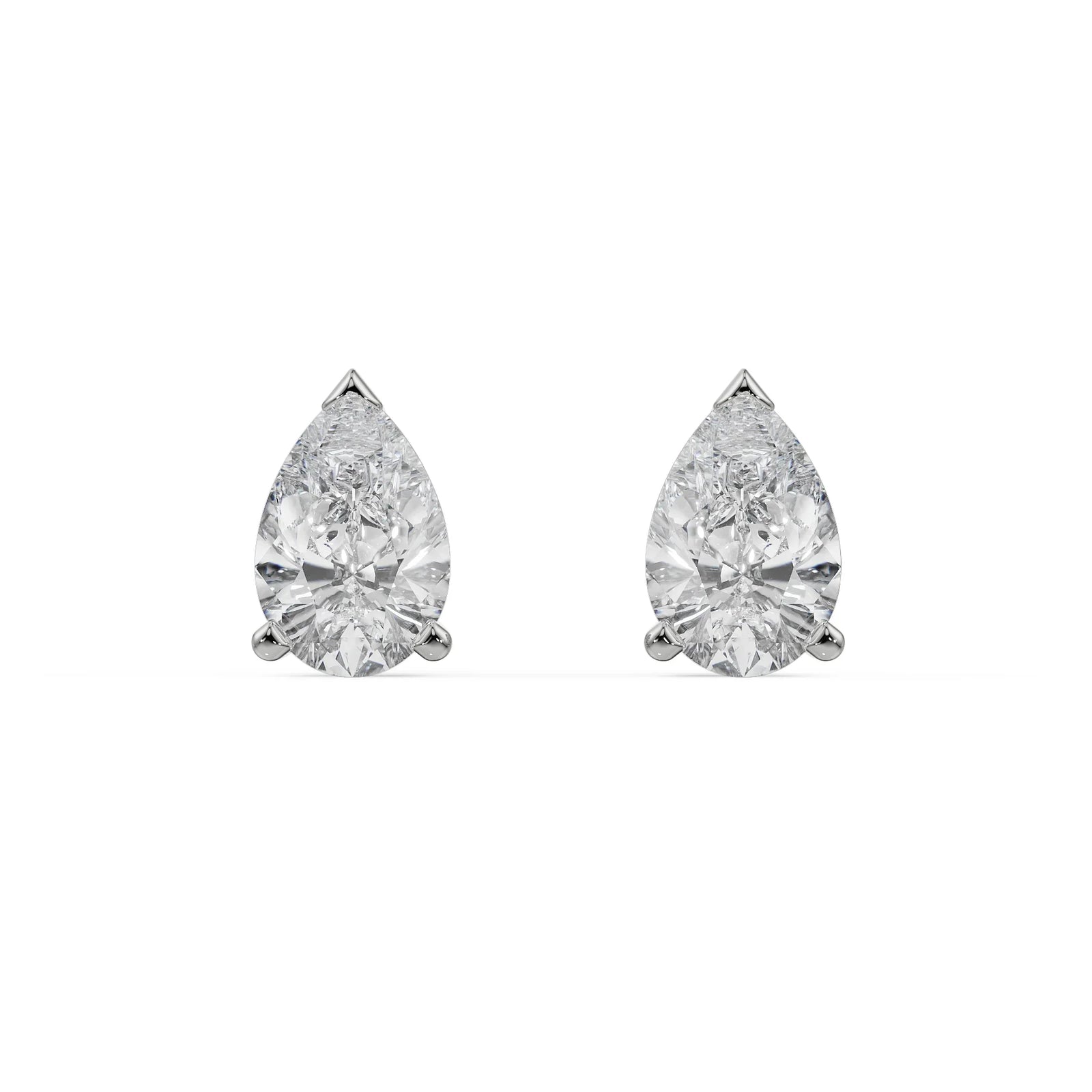 1 CT Lab Grown Diamond Solitaire Pear Studs_in-stock