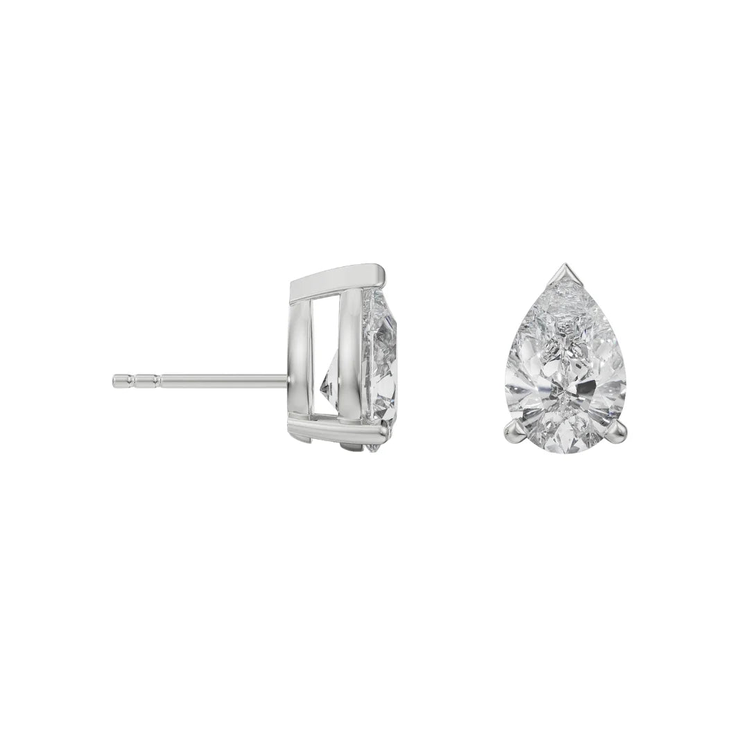 1 CT Lab Grown Diamond Solitaire Pear Studs
