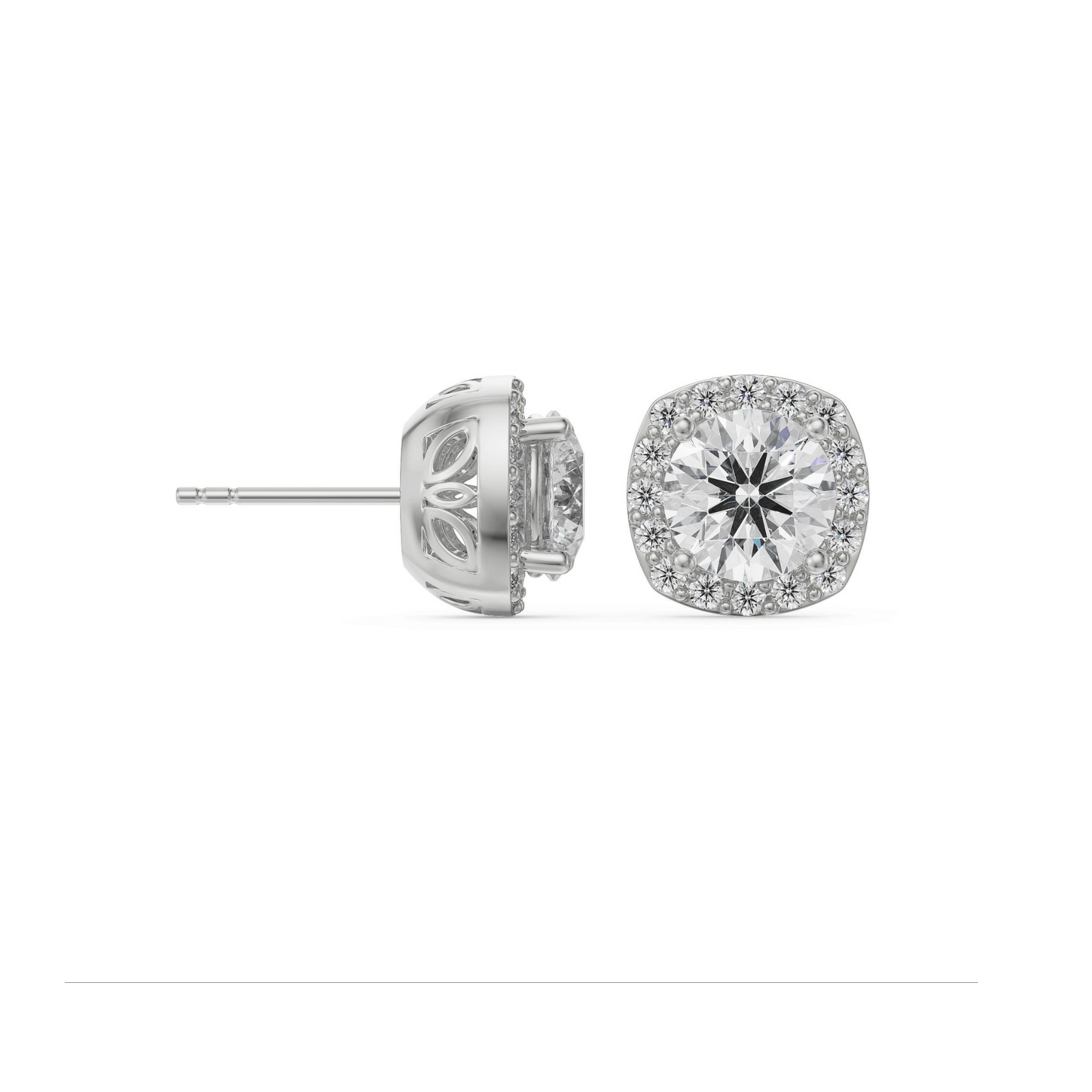 0 5 CT Halo Cushion Cut Lab Grown Diamond Studs_in-stock