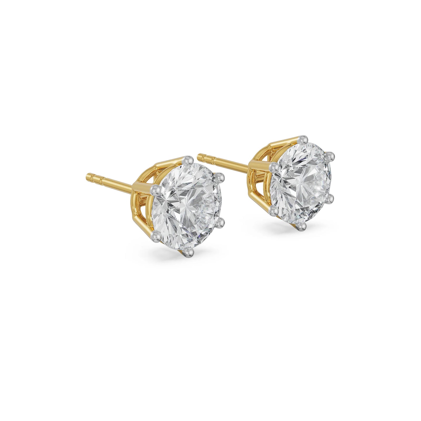 1 CT Versatile Solitaire Studs Side View