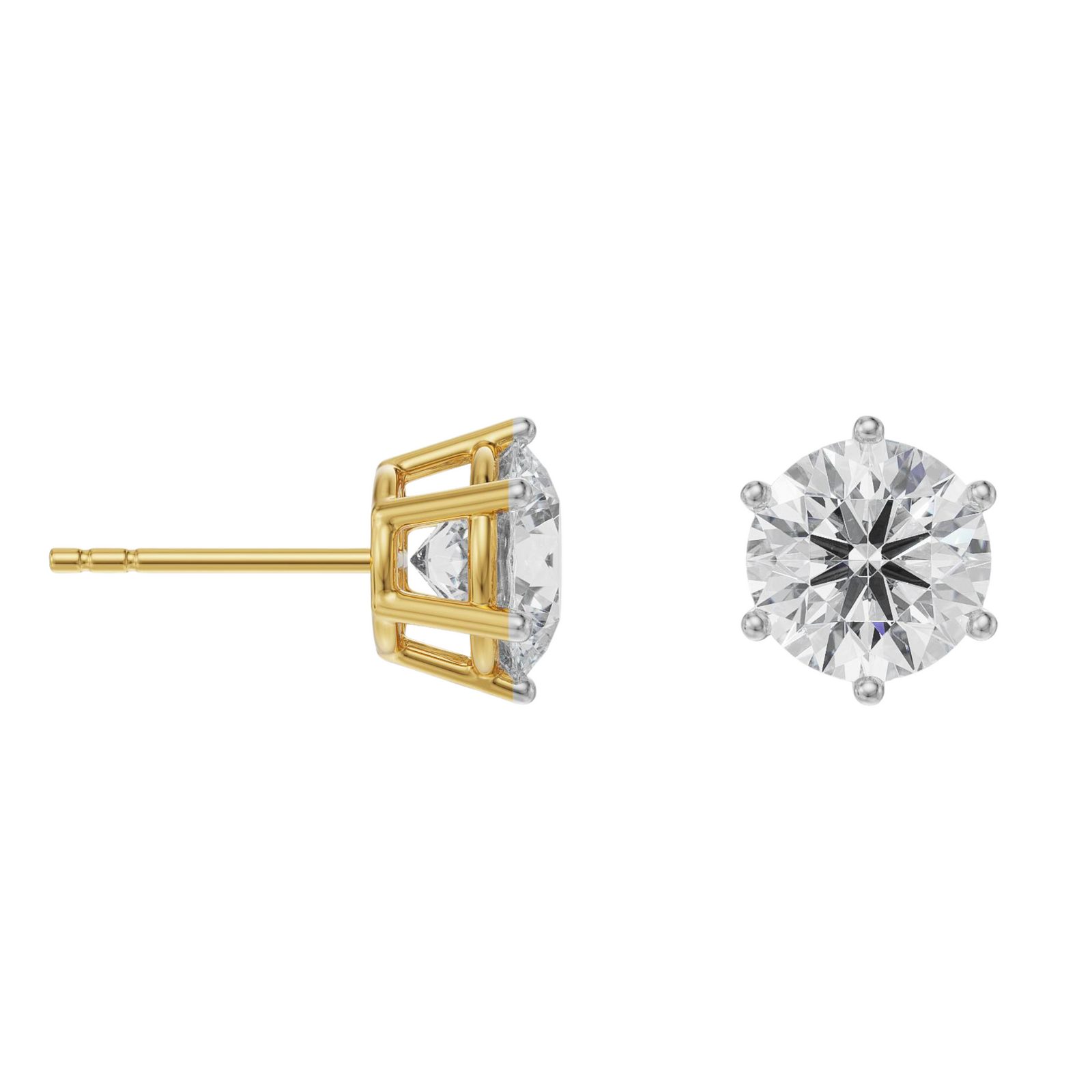 2 CT Versatile Lab Grown Diamond Solitaire Studs 9KT
