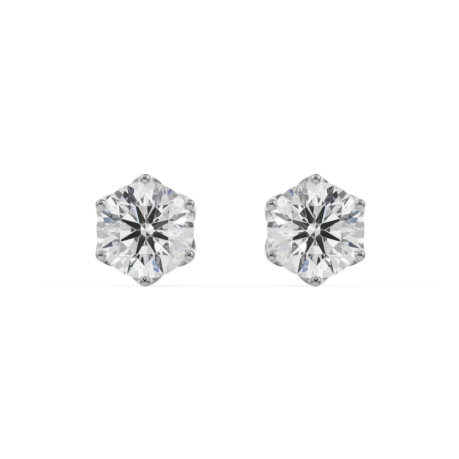 0.5 CT Petal Solitaire Studs Front View