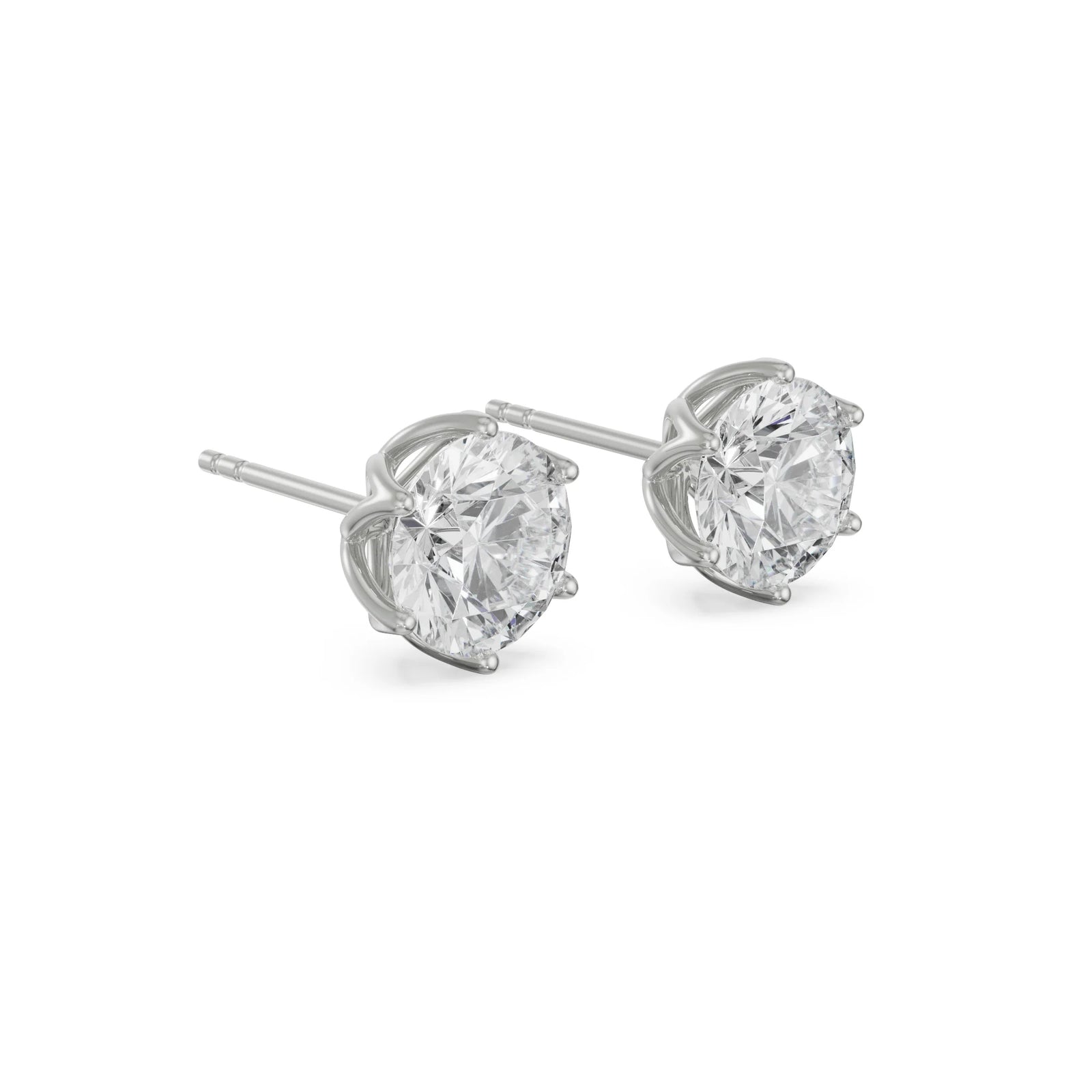 0.5 CT Petal Solitaire Studs Side View